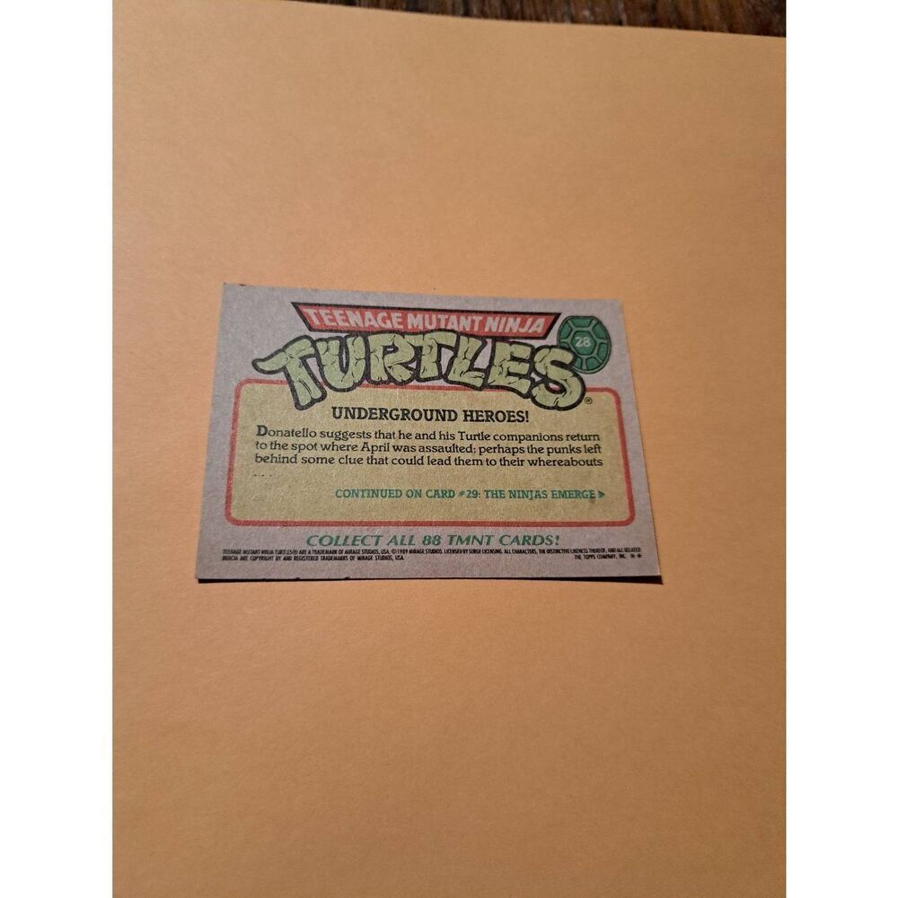 1989 Topps TMNT Ready for Action! Trading Card 27 Teenage Mutant Ninja Turtles - Picture 2 of 2